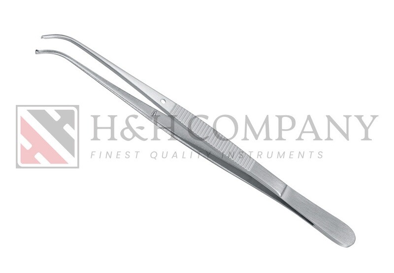 PLIERS SURGICAL, TISSUE FORCEPS, SEMKEN, 1X2 TEETH, CURVED, 5", 12 CM