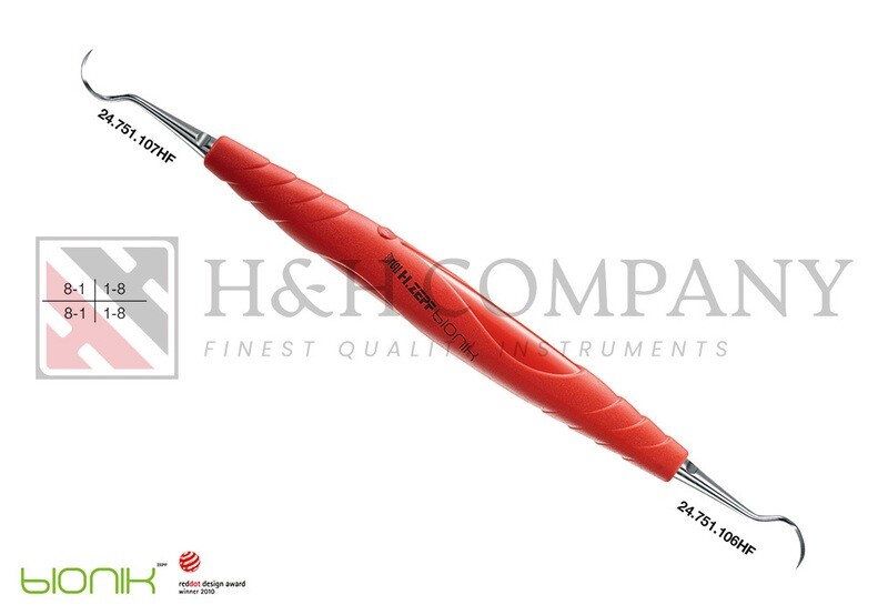 SICKLE SCALER PERIODONTIC, ZEPF ESSENTIAL BIONIK LIGHTRED-MAGENTA,