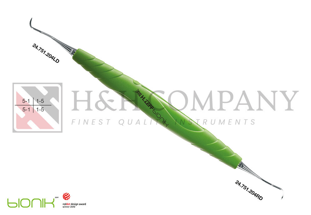 SICKLE SCALER PERIODONTIC, ZEPF-BIONIK, 204SD, YELLOW-GREEN,