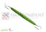 UNIV. CURETTE PERIODONT., ZEPF-BIONIK LANGER FIG.3/4, YELLOW-GREEN