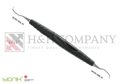 UNIV. CURETTE PERIODONT., ZEPF-BIONIK LANGER FIG.1/2, BLACK