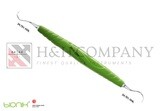 UNIV. CURETTE PERIODONT., ZEPF-BIONIK LANGER FIG.3/4, YELLOW-GREEN