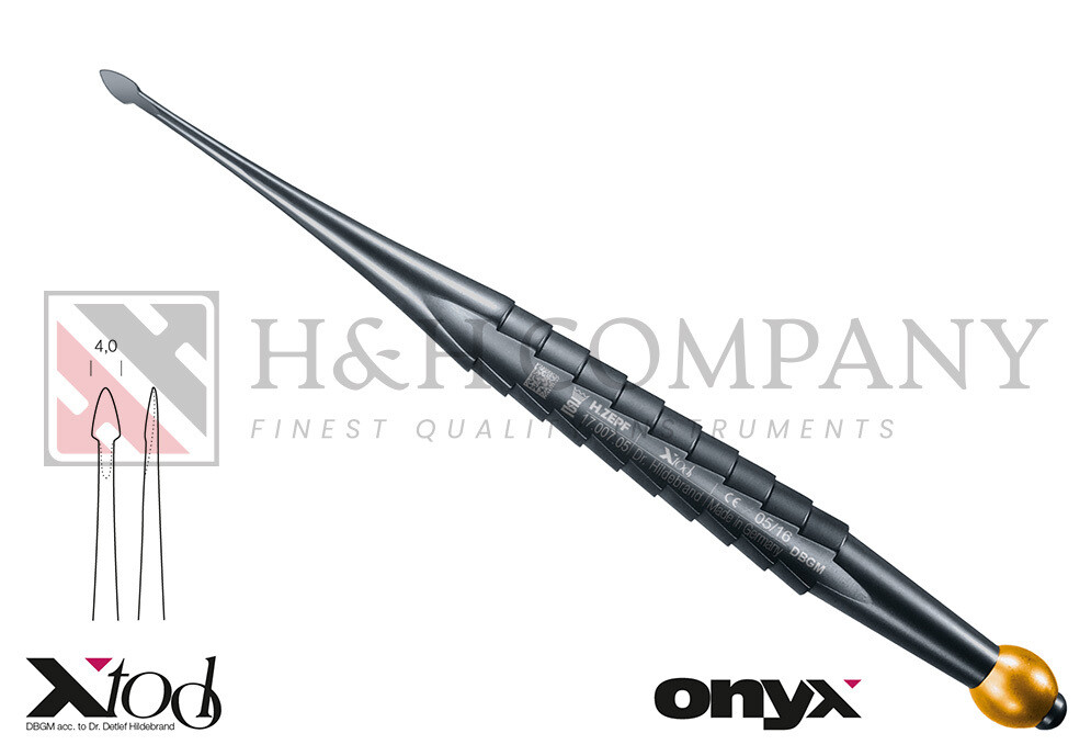 SPADE X-DESMO-TOOL, ROOT-ELEVATOR 4,0MM, WITH GOLDEN ID.-BALL SPADE X-DESMO-TOOL, ROOT-ELEVATOR 4,0MM, WITH GOLDEN ID.-BALL