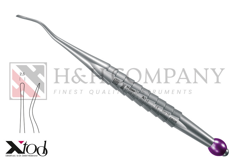 X-TOOL, MESIAL ROOT ELEVATOR, FIG. 77RS, 2,5MM, ZEPF X-TOOL HANDLE,