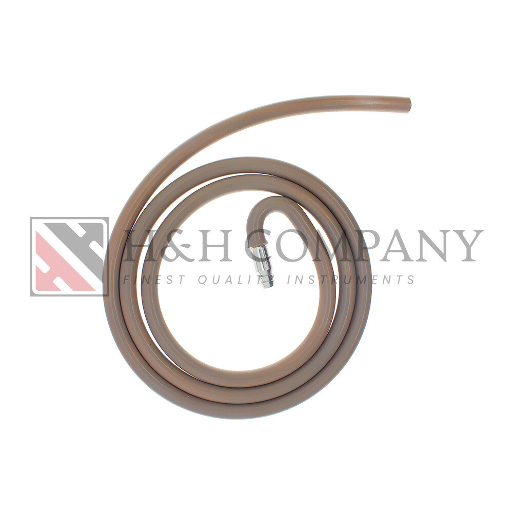 CURVED TUBING ADAPTER W/ 5FT SILICONE TUBING (1/4" SURGICAL TO HV) S/S TASS