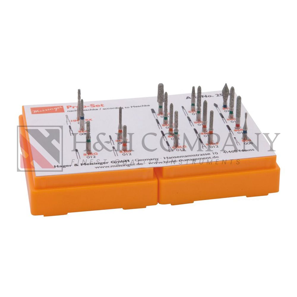 PREPARATION SET, CROWN PREPARATION KIT, INLAY PREPARATION KIT ACCORDING TO DR. KARL-PETER MESCHKE