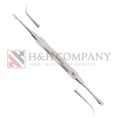 CURETTE SINUS LARGE PADDLE SHARP, SMALL PADDLE DULL, D/E HANDFORM HANDLE