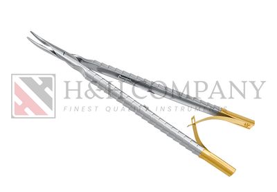 MACRO NEEDLEHOLDER  CURVED SPIN LOCK TC, SUTURES 4/0 to 8/0 CRVD 16cm​ ZEPF-LINE,
