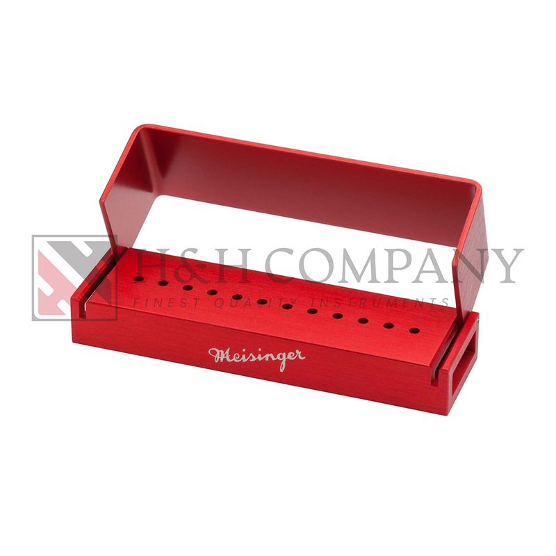 OR622 Bur Block, Anodized Aluminum, Orange, 1 Row, 12 RA, Sterilizable