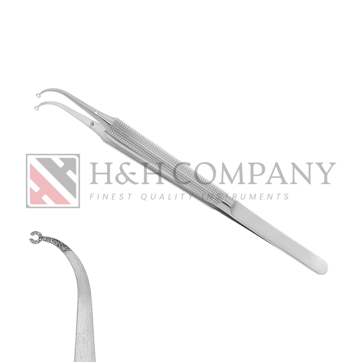 Suture Pliers Rhodes, Diamond Dusted, Round Handle