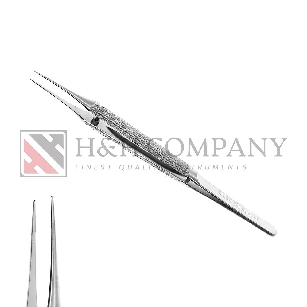 Suture Pliers Micro, 1x2 Teeth, Straight, Round Handle, 6&quot;