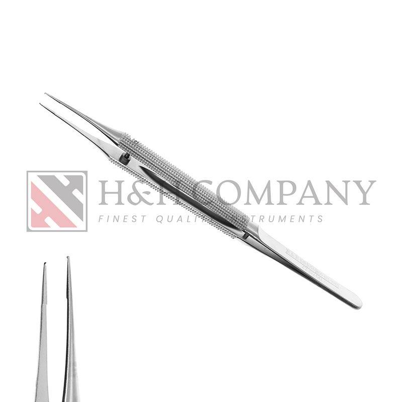 Suture Pliers Micro, 1x2 Teeth, Straight, Round Handle, 6"