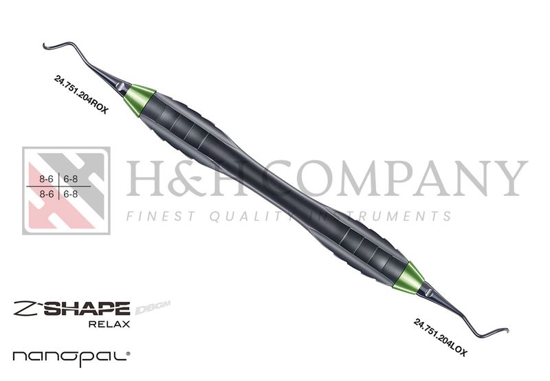 SICKLE SCALER PERIODONTIC # 204S, Z-SHAPE RELAX HANDLE, YELLOW-