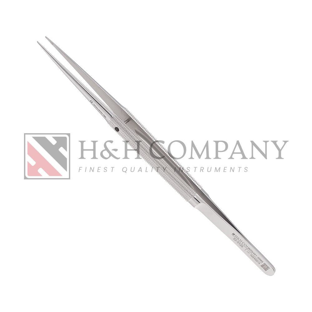 MICRO FORCEPS, 7&quot; STRAIGHT ROUND HANDLE DIAMOND DUSTED