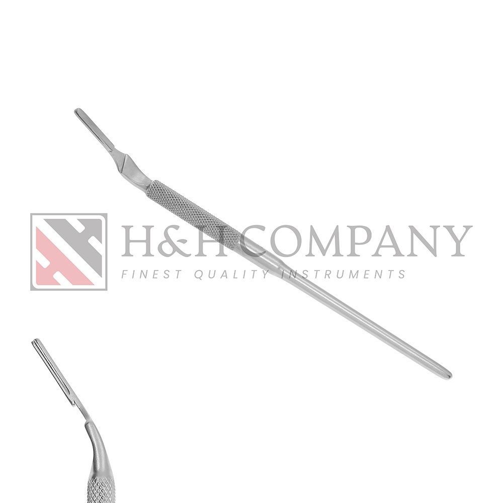 Blade Handle, Curved Sideways, Round Knurled, 5 3/4&quot;