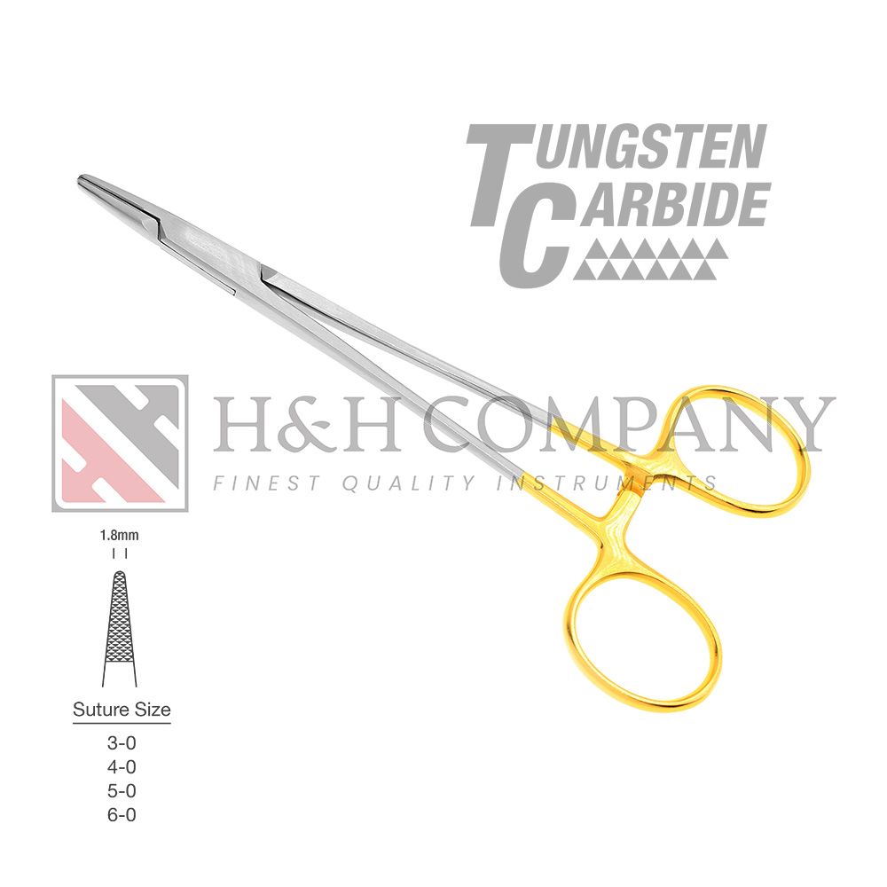 NEEDLE HOLDER - CRILE-WOOD-6&quot;- LEFT HAND