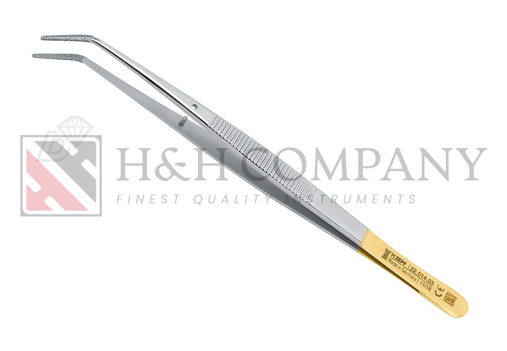 LONDON-COLLEGE, COTTON AND DRESSING TWEEZERS, 15 CM, WITH DIAMOND POINTS