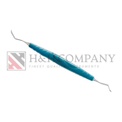 CORD PACKER, DISTAL &amp; MESIAL, MICRO SERRATED, TURQUOISE-BRIGHT BLUE BIONIK HANDLE