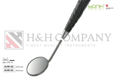 MOUTH MIRROR, PLANE, Ø 24 MM, SIMPLE-THREAD, STAINLESS