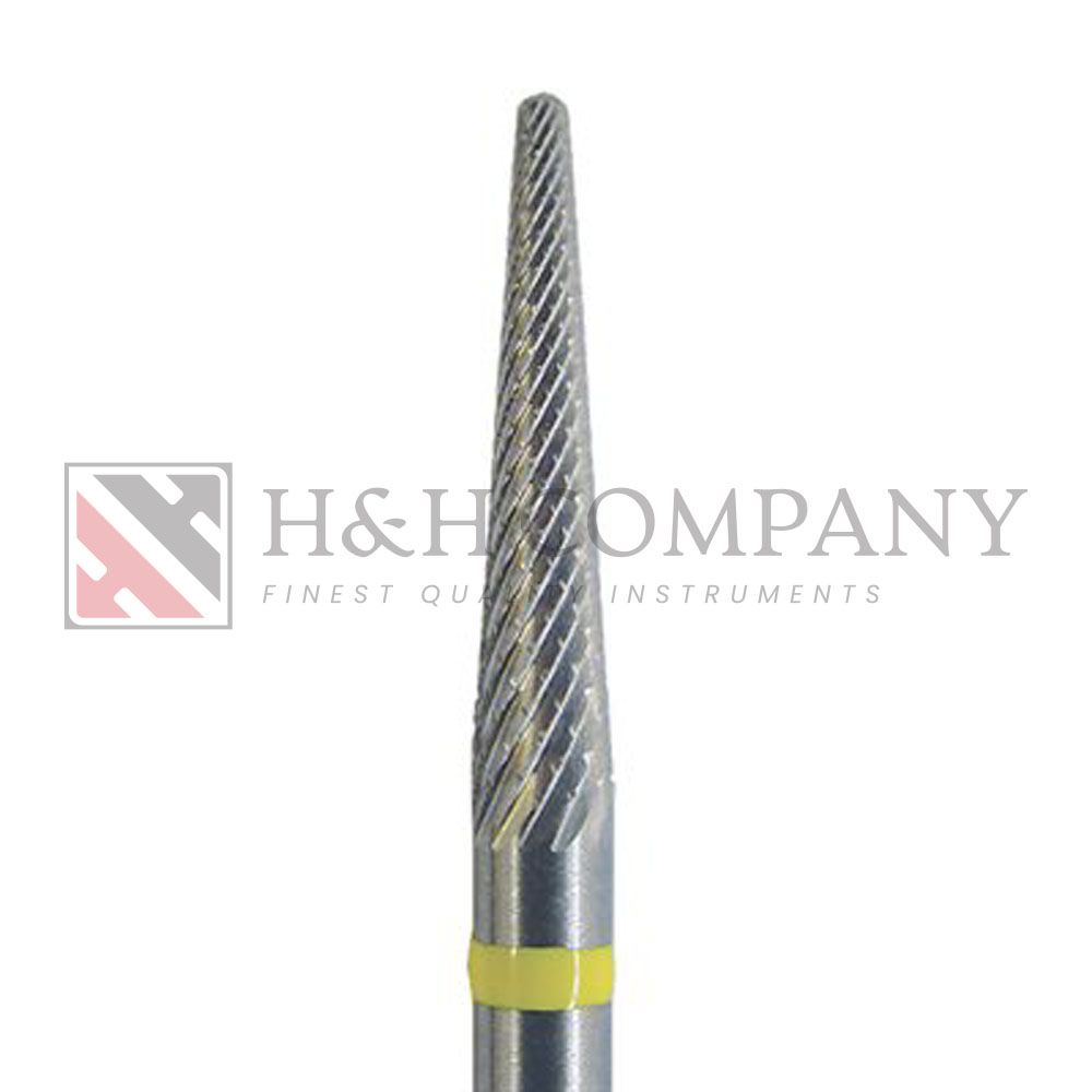 Laboratory Carbide Bur, Extra Fine, Tapered, Round End, Special toothing for Titanium, 2.3mm, HP 1PK
