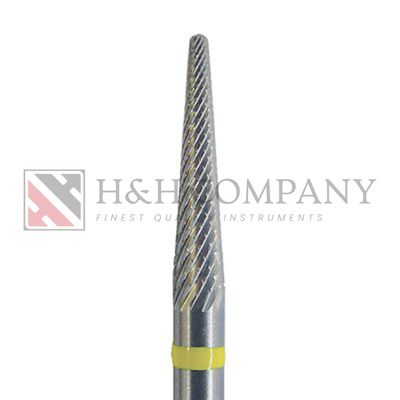 Laboratory Carbide Bur, Extra Fine, Tapered, Round End, Special toothing for Titanium, 2.3mm, HP 1PK