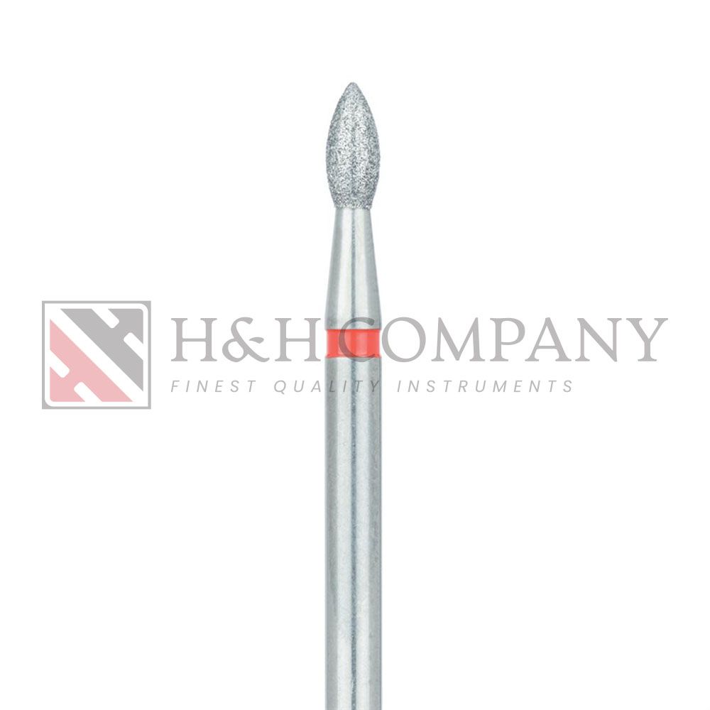 Pointed Football Diamond Bur, 2.3mm Ø, Fine, HP 5PK