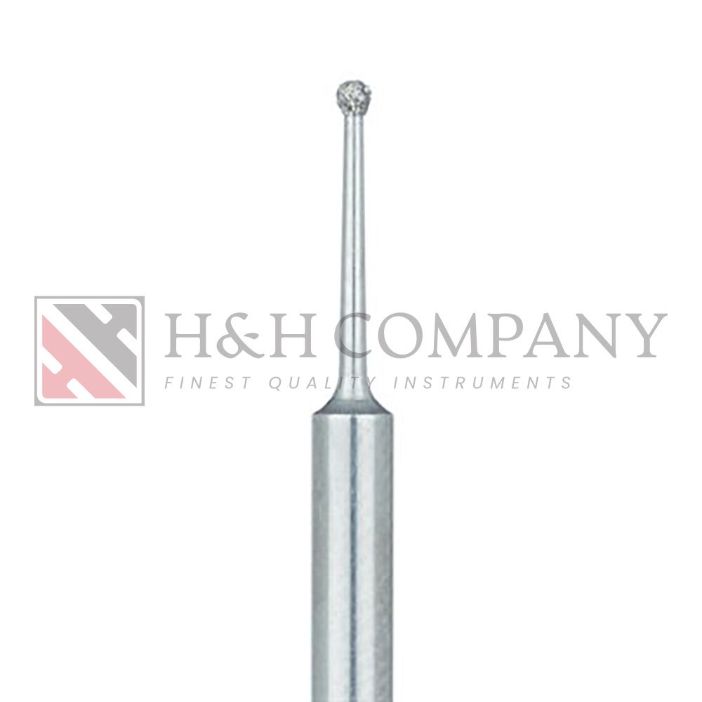 Long Round Diamond Bur, 1.0mm Ø, Medium, HP 5PK