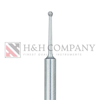 Long Round Diamond Bur, 1.0mm Ø, Medium, HP 5PK