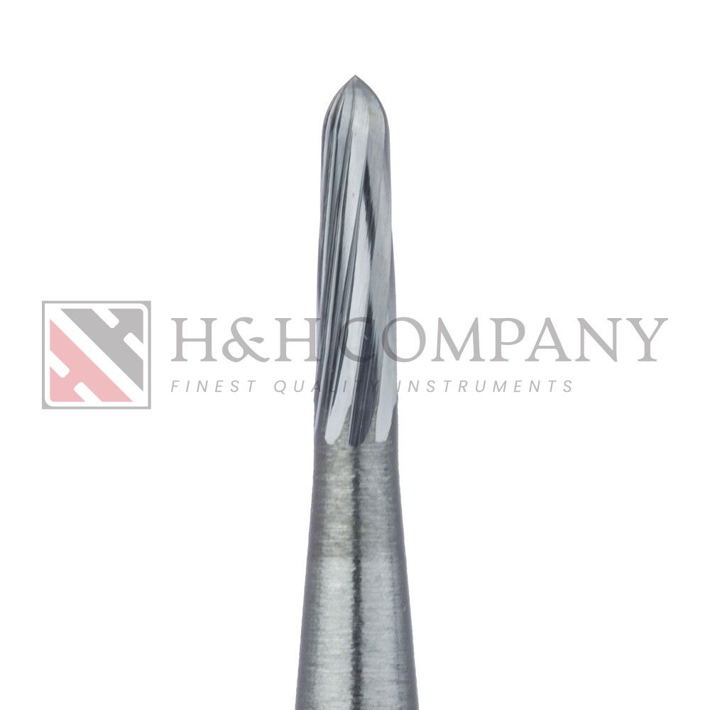 Trimming &amp; Finishing Carbide Bur, Fine, Torpedo Tapered, 1.6mm Ø, RA 5PK