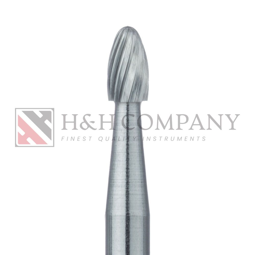 Trimming &amp; Finishing Carbide Bur, Fine, Round End Egg, 2.3mm Ø, RA 5PK