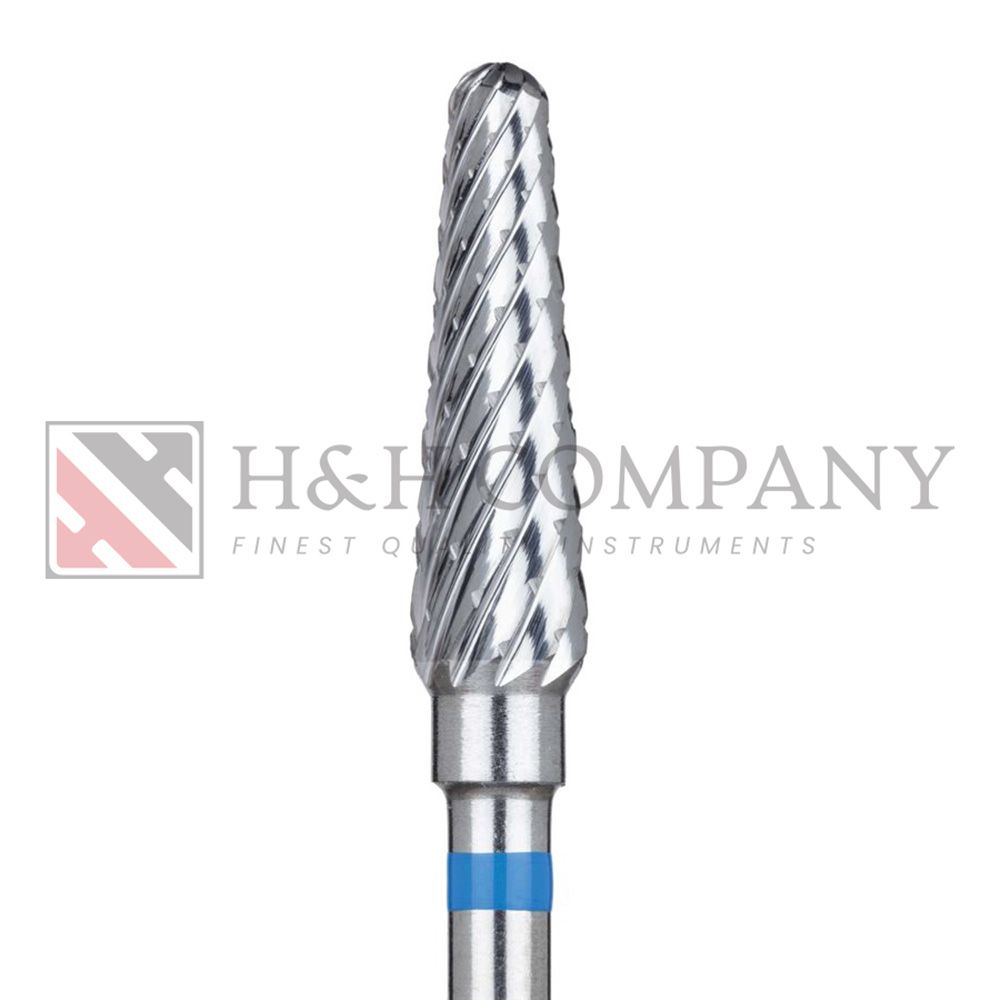 Carbide Cutter, Medium, Cross Cut, Round End Taper, 4.0mm Ø, RA 2PK