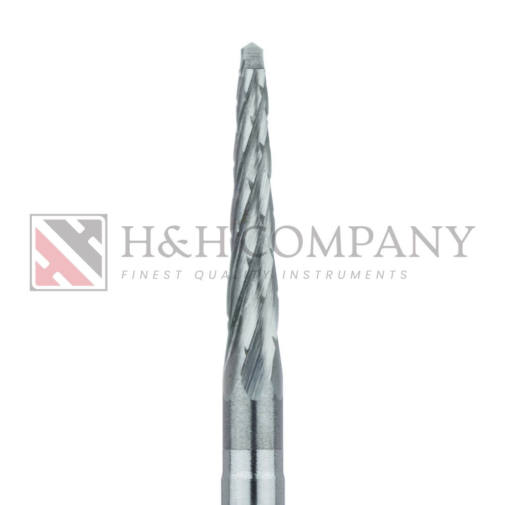 Surgical Lindemann Carbide Bur, Cross Cut, Spade Tip, 2.1mm, Length 11.0mm, RAL 2PK