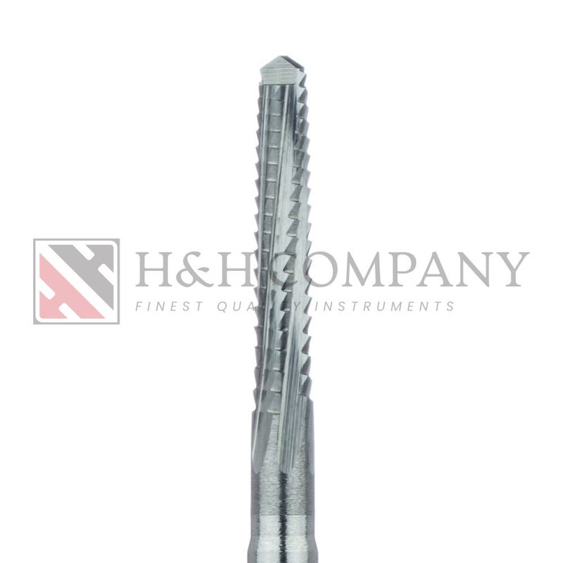 Surgical Lindemann Carbide Bur, Cross Cut, Spade Tip, 2.1mm, Length 11.0mm, RAL 2PK