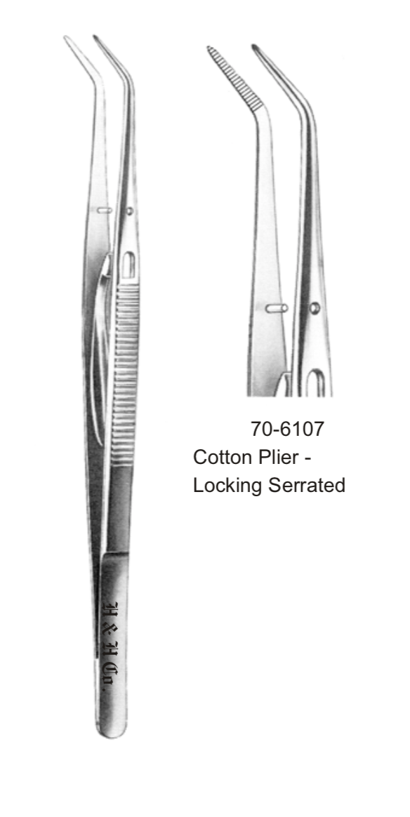 COTTON PLIERS-LOCKING-SERRATED