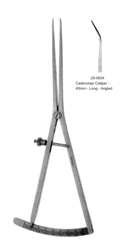 CALIPER CASTROVIEJO 40MM CURVED LONG