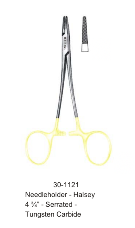 NEEDLE HOLDER - HALSEY-4 3/4"-SERRATE