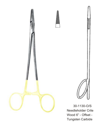 NEEDLE HOLDER - CRILE-WOOD-6&quot; OFFSET RING