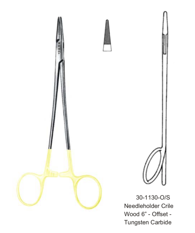NEEDLE HOLDER - CRILE-WOOD-6" OFFSET RING