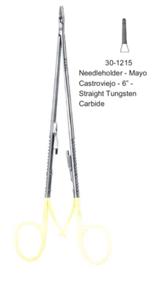 NEEDLE HOLDER - MAYO-CASTROVIEJO-6"-STR. - DISCONTINUED NEEDLE HOLDER - MAYO-CASTROVIEJO-6"-STR. - DISCONTINUED