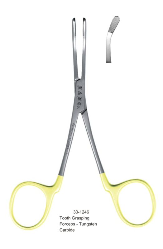 TOOTH GRASPING FORCEP TUNGSTEN CARBIDE, ACCORDING TO DR. MARTIN.