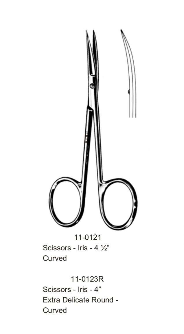 SCISSORS IRIS-CRV-EX.DEL 4&quot; RD