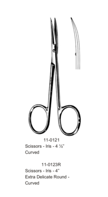 SCISSORS IRIS-CRV-EX.DEL 4&quot; RD