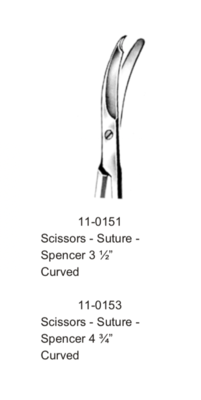 SCISSORS SUTURE-SPENCER 3 1/2 CV DISCONTINUED