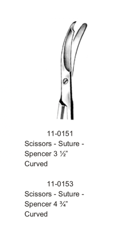SCISSR-SUTURE-SPENCER 4 3/4 CV