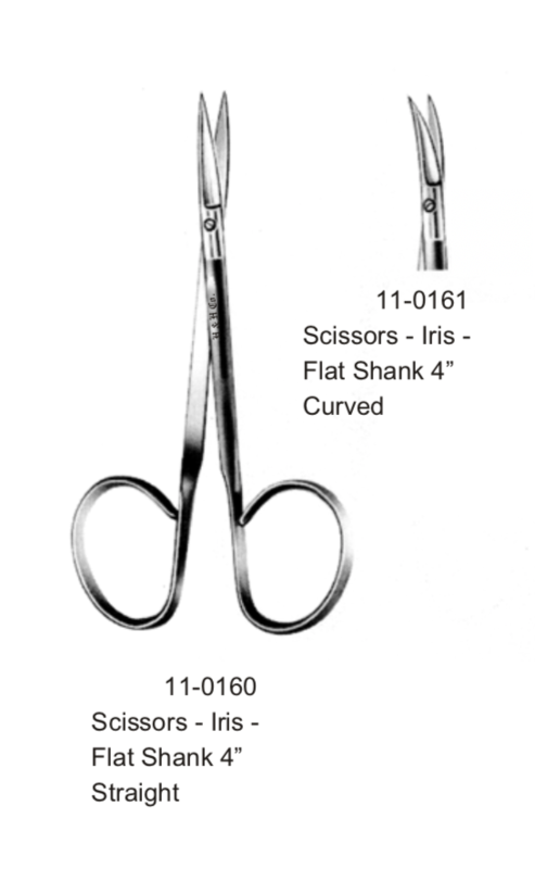 SCISSORS-IRIS-4"-FLAT SHANK ST