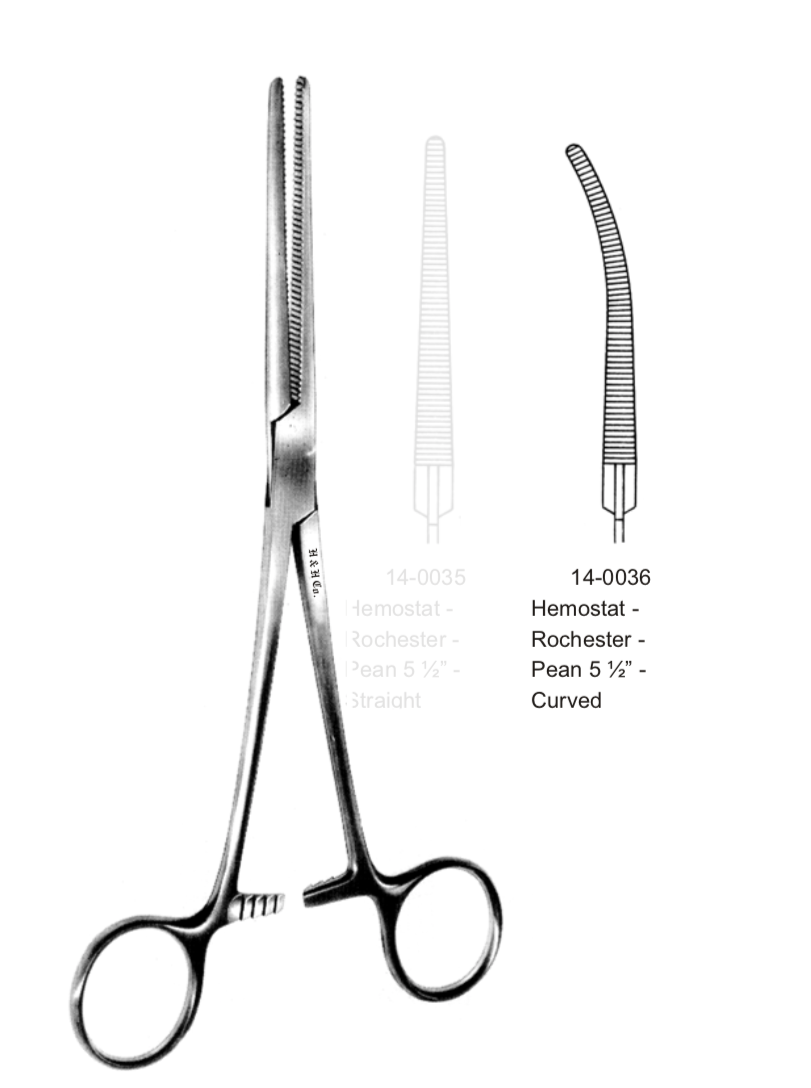 HEMOSTAT - ROCHESTER-PEAN -5 1/2&quot; Curved