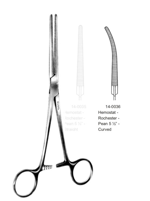 HEMOSTAT - ROCHESTER-PEAN -5 1/2" Curved