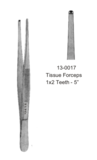 TISSUE FORCEPS - 1x2 TEETH - 5&quot;