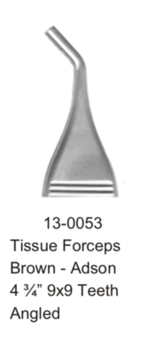 TISSUE FORCEPS - BROWN-ADSON - 4 3/4&quot; - 9x9 - ANG