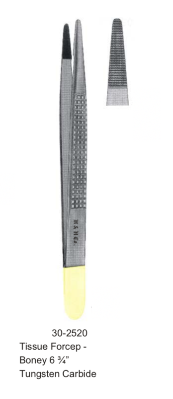 DISCONTINUED - TISSUE FORCEPS - BONNEY - 6 3/4"